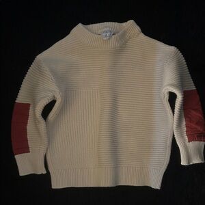 Zara Cream Sweater with Red Accents